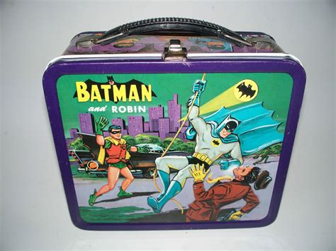 vintage batman and robin metal lunch box canada|Vintage 1966 Batman and Robin Metal Tin Lunchbox Lunch Box .